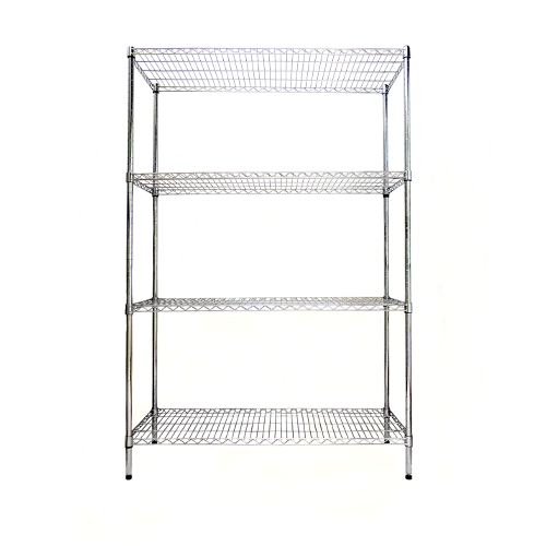 estantería de acero cromado