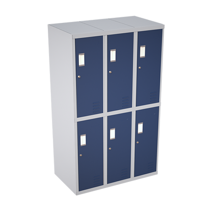 Bloque de 3 taquillas metálicas de 2 puertas