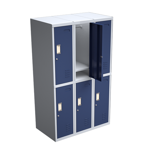 Módulo de 3 taquillas metálicas de 2 puertas