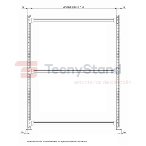Detalle dimensiones estantería PLE