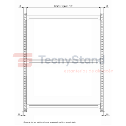 Detalle dimensiones estantería PLE